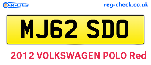 MJ62SDO are the vehicle registration plates.