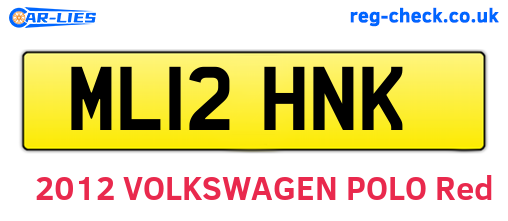 ML12HNK are the vehicle registration plates.
