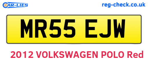 MR55EJW are the vehicle registration plates.