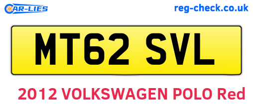 MT62SVL are the vehicle registration plates.