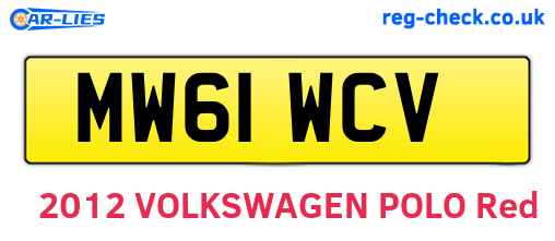 MW61WCV are the vehicle registration plates.