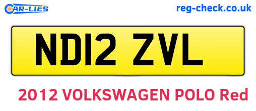 ND12ZVL are the vehicle registration plates.