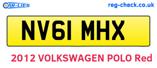 NV61MHX are the vehicle registration plates.