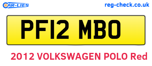 PF12MBO are the vehicle registration plates.