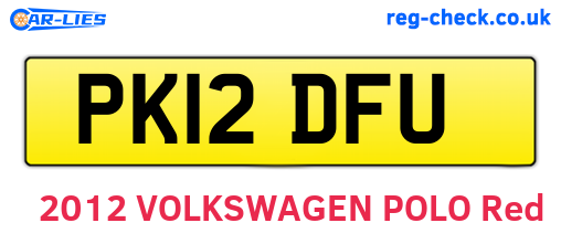 PK12DFU are the vehicle registration plates.