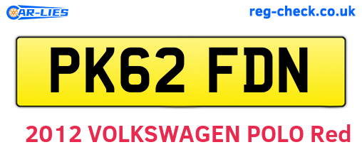 PK62FDN are the vehicle registration plates.
