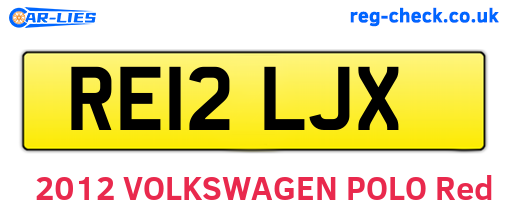 RE12LJX are the vehicle registration plates.