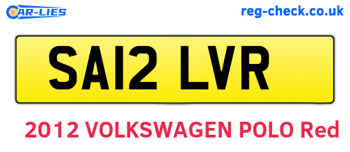 SA12LVR are the vehicle registration plates.