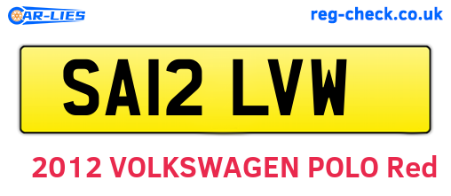 SA12LVW are the vehicle registration plates.