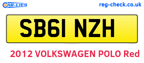 SB61NZH are the vehicle registration plates.