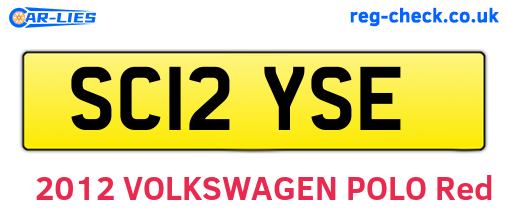 SC12YSE are the vehicle registration plates.