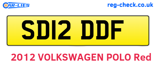 SD12DDF are the vehicle registration plates.