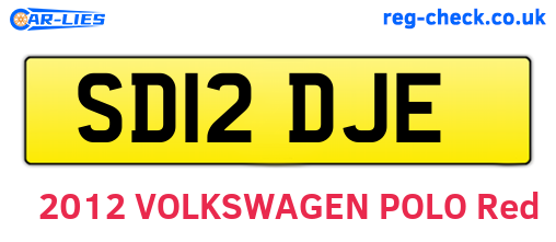 SD12DJE are the vehicle registration plates.