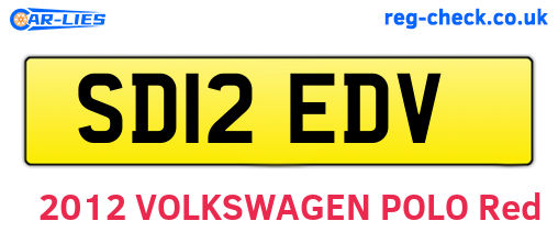 SD12EDV are the vehicle registration plates.