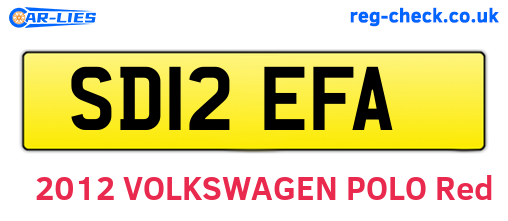 SD12EFA are the vehicle registration plates.