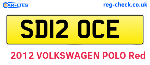 SD12OCE are the vehicle registration plates.