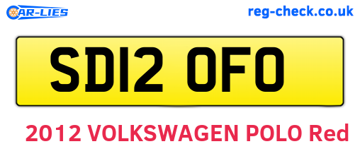 SD12OFO are the vehicle registration plates.