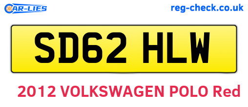 SD62HLW are the vehicle registration plates.