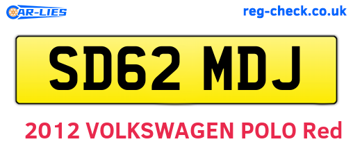 SD62MDJ are the vehicle registration plates.
