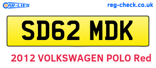 SD62MDK are the vehicle registration plates.