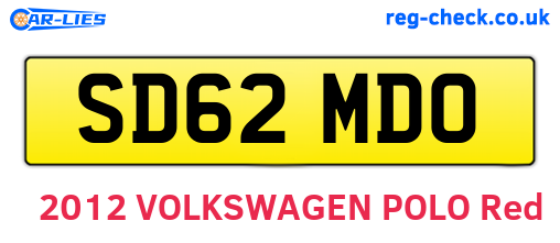 SD62MDO are the vehicle registration plates.