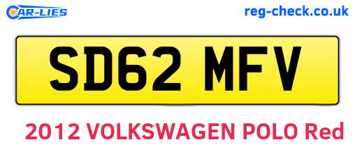 SD62MFV are the vehicle registration plates.