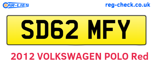 SD62MFY are the vehicle registration plates.