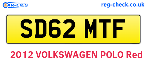 SD62MTF are the vehicle registration plates.