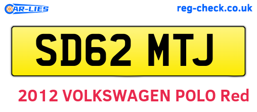 SD62MTJ are the vehicle registration plates.