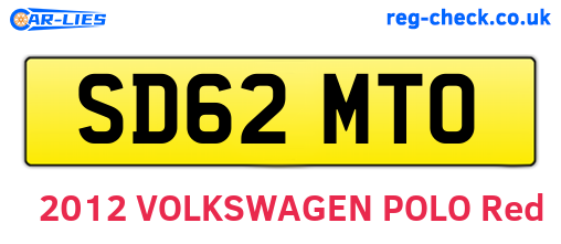 SD62MTO are the vehicle registration plates.