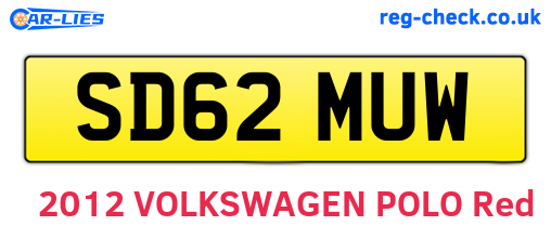 SD62MUW are the vehicle registration plates.