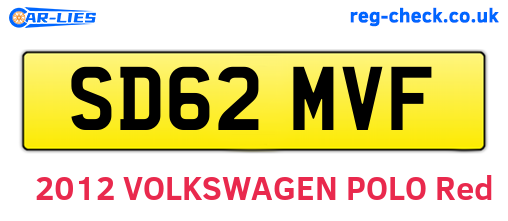 SD62MVF are the vehicle registration plates.