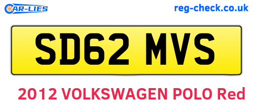 SD62MVS are the vehicle registration plates.