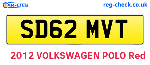 SD62MVT are the vehicle registration plates.