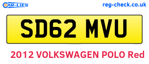 SD62MVU are the vehicle registration plates.