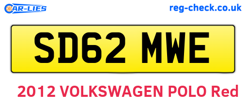 SD62MWE are the vehicle registration plates.