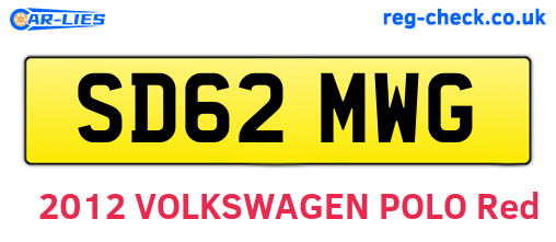 SD62MWG are the vehicle registration plates.