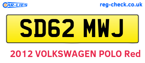 SD62MWJ are the vehicle registration plates.