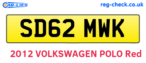 SD62MWK are the vehicle registration plates.