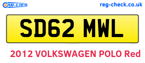 SD62MWL are the vehicle registration plates.