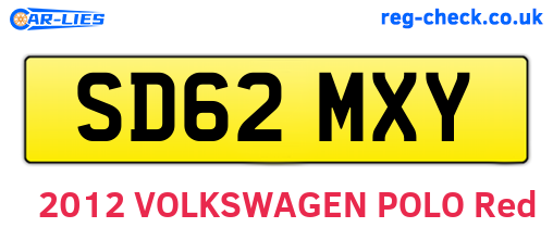 SD62MXY are the vehicle registration plates.