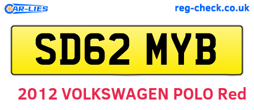 SD62MYB are the vehicle registration plates.