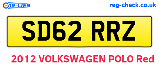 SD62RRZ are the vehicle registration plates.