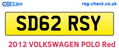 SD62RSY are the vehicle registration plates.