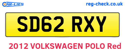 SD62RXY are the vehicle registration plates.
