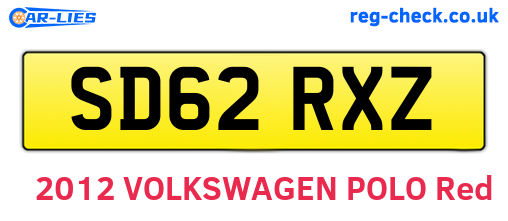 SD62RXZ are the vehicle registration plates.