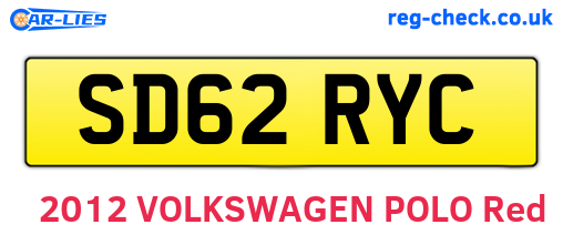 SD62RYC are the vehicle registration plates.