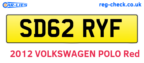 SD62RYF are the vehicle registration plates.