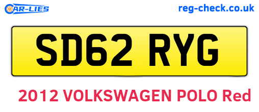 SD62RYG are the vehicle registration plates.
