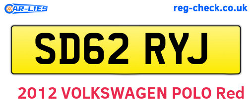 SD62RYJ are the vehicle registration plates.